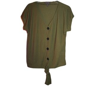 NEW Women's Waffle Knit Button Top